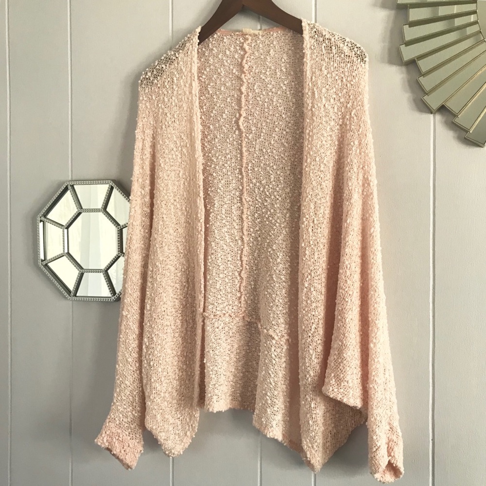 Pale Pink Open Oversized Slouchy Cardigan S